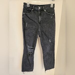 Express slim super high rise black rinsed wash 8 short